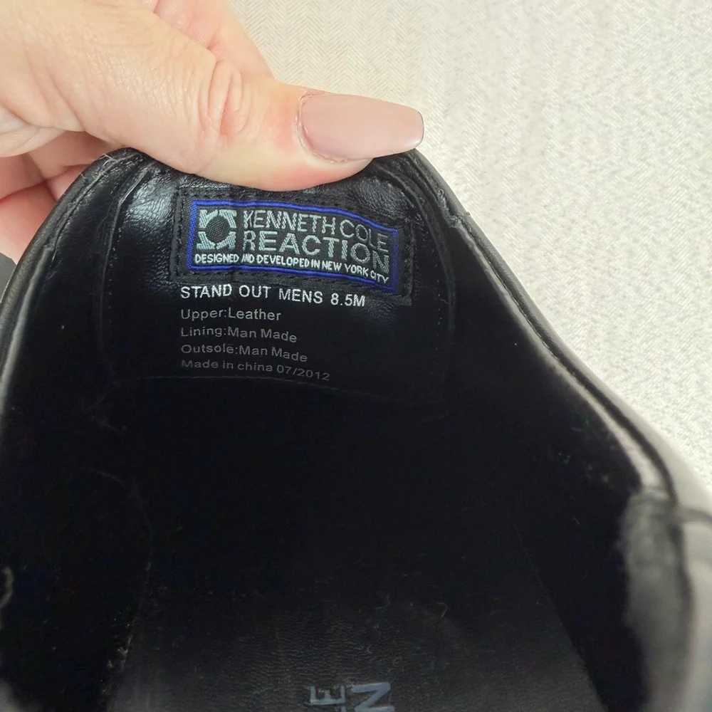 Kenneth Cole Reaction Stand Out Black Leather‎ Oxford Men’s Dress Shoes Size 8.5